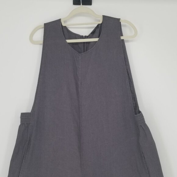 COS L - Charcoal Grey Linen Jumper/suit, Oversized, Wide Leg, Modern Minimalism - Picture 4 of 7